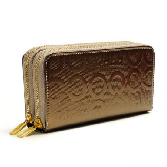 Coach In Signature Large Gold Wallets ARZ | Women